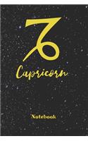 Capricorn Zodiac Sign Notebook: Astrology Journal, Horoscope Notepad, Notes, 120 Pages, blanc lined, 6" x 9" diary