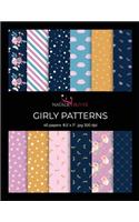 Girly Patterns: Scrapbooking, Design and Craft Paper, 40 sheets, 12 designs, size 8.5 "x 11", from Natalie Osliver(3 Craft Paper)
