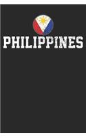 Notebook: Philippines Vintage Dot Grid 6x9 120 Pages