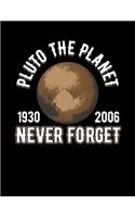 Pluto the Planet 1930-2006 Never Forget: Funny Pluto Saying Blank Sketchbook to Draw and Paint (110 Empty Pages, 8.5" x 11")