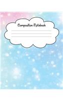 Composition Notebook: 120 Pages of Wide Ruled Paper - Starry Night with Pretty Pastel Colors and Sparkles Journal