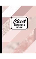 Client Tracking Book: Personal Client Log Book Including Address Details And Appointment with Abstract Rose Gold Cover(6 Vol.)