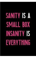 Sanity Is A Small Box Insanity Is Everything