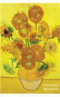 Van Gogh Notebook: Sunflowers Journal - 100-Page Lined Art Notebook - 6 X 9 Journal Notebook (Art Masterpieces)