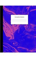 Composition Notebook: College Ruled Blank Lined Composition Book for Students Blue Pink Marble Swirl