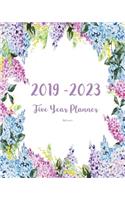 2019-2023 Five Year Planner- Hydrangeas: 60 Months Planner and Calendar, Monthly Calendar Planner, Agenda Planner and Schedule Organizer, Journal Planner and Logbook, Appointment Notebook, 
