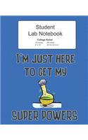 Student Science Lab Lined Notebook: Log Book Journal College Ruled Composition, 200 Pages 100 Sheets, Large 8" x 10" Size, Softcover