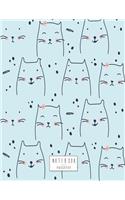 Notebook: Cute cat on blue cover and Dot Graph Line Sketch pages, Extra large (8.5 x 11) inches, 110 pages, White paper, Sketch, Draw and Paint(3 Cute Cat on Blue Notebook)