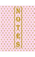 Notes: Pink and Gold Notebook/Journal: Express Yourself with Words (8.5 X 11: 110 College Lined Pages)