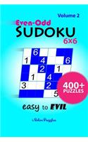 Even-Odd SuDoKu 6x6 Easy to Evil