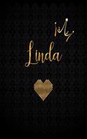 Linda: Black Personalized Lined Journal with Inspirational Quotes