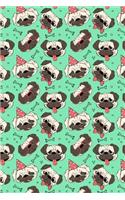 Journal Notebook Funny Pugs Pattern 4: 110 Page Lined and Numbered Journal With Index Pages In Portable 6 x 9 Size, Perfect For Writing, Taking Notes, List Making, Journaling and Doodling(24 Noteworthy Series Lined)