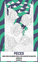 Libro para colorear para la relajación de adultos - Mandala - Animales - Peces