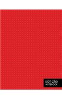 Dot Grid Notebook: Large 8.5 x 11 Inches - 5mm Square Grid Journal - Minimalist Dotted Red