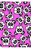 Panda Notebook: Cute Kawaii 6"x9" Lined Panda Notebook(3 Pretty Panda Pattern)