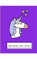 Unicorns Are Real Bright Purple Unicorn Notebook (Unicorn Gifts)