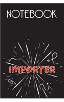IMPORTER Notebook, Simple Design: Notebook /Journal Gift, Simple Cover Design,100 pages, 6x9, Soft cover, Mate Finish