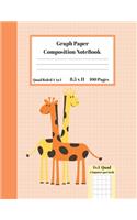 Graph Composition Notebook 4 Squares per inch 4x4 Quad Ruled 4 to 1 / 8.5 x 11 100 Sheets: Cute Male Female Giraffe Gift Notepad / Grid Squared Paper Back To School Gift Notebook For Math Teens Science Adults Students Programmers note taki