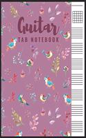 Guitar Tab Notebook: Blank 6 Strings Chord Diagrams & Tablature Music Sheets with Birds Themed Cover