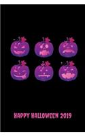 Happy Halloween 2019: Blank Lined Halloween Gift Notebook, 6 x 9, 120 White Color Pages, Matte Finish Cover