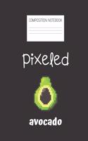 pixeled avocado Composition Notebook