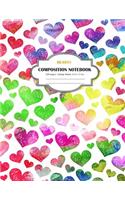 Composition Notebook Hearts: College Ruled and 120 Lined pages notebook