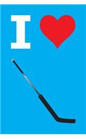 Blank Notebook - 100 Pages - I Love Hockey - Stick