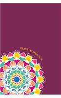 Blank Notebook: 6 x 9, 100 Pages, Unique Mandala Designs for Cover, Blank book, Recipe, Planner, Journal to Write in Classic Notebook Ruled Diary for Men Women Writ