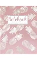 Notebook Rose with White Gold Pineapples Edition