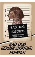 Bad Dog German Shorthair Pointer: Isometric Dot Drawing Paper Notebook Featuring 120 Pages 6x9