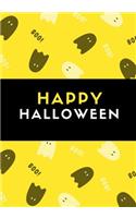 Happy Halloween: 100 Pages Ruled, Halloween Notebook, Journal, Diary, Full Moon Yellow