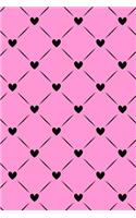 Journal Notebook Black Quilted Hearts Pattern 3: 110 Page Lined and Numbered Journal With Index Pages In Portable 6 x 9 Size, Perfect For Writing, Taking Notes, List Making, Journaling and Doodling(12 The Write Way Lined Journal)