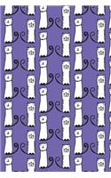 Journal Notebook For Cat Lovers Funny Tall Cats Pattern 4: 110 Page Lined and Numbered Journal With Index Pages In Portable 6 x 9 Size, Perfect For Writing, Taking Notes, List Making, Journaling and Doodling