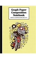 Graph Paper Composition Notebook Quad Rule 5x5 Grid Paper - 150 Sheets (Large, 8.5 x 11"): Rat Motocross