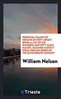 Personal Names of Indians of New Jersey