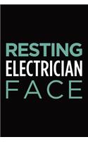 Resting electrician face: Blank lined novelty office humor themed notebook to write in: With a practical and versatile wide rule interior