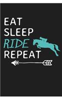 Eat Sleep Ride Repeat Horseback Riding Horse Equestrian