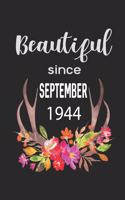 Beautiful Since September 1944: 7.44 x 9.69 100 pages 50 sheets Composition Notebook College Ruled Book