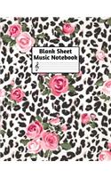 Blank Sheet Music Notebook: Easy Blank Staff Manuscript Book Large 8.5 X 11 Inches Musician Paper Wide 12 Staves Per Page for Piano, Flute, Violin, Guitar, Trumpet, Drums, Cell