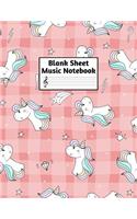 Blank Sheet Music Notebook: Easy Blank Staff Manuscript Book Large 8.5 X 11 Inches Musician Paper Wide 12 Staves Per Page for Piano, Flute, Violin, Guitar, Trumpet, Drums, Cell