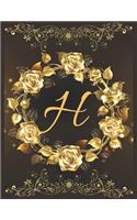 H Alphabet Notebook Journal: Vol 8 Attractive Initial Monogram Letter H College Ruled Notebook & Diary For Writing Journal Note Taking Idea For Girl Boy Men And Women