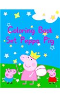 Coloring Book Set Peppa Pig: Best Coloring Book, Gift For Kids 25 Pages - 8.5" x 11"