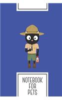 Notebook for Pets: Lined Journal with Park Ranger Cat with uniform Design - Cool Gift for a friend or family who loves kitten presents! - 6x9" - 180 White lined pages 
