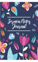 Sermon Notes Journal: Personal Organize Notesand Motivations Record Remember And Reflect, Floral Religious Weekly Church Notes, Bible Study Journal, Modern Calligraphy an