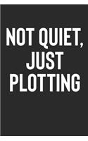 Not Quiet, Just Plotting: Funny Introvert Writer 100 Page Blank Lined Notebook