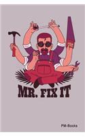 Mr. Fix It: Liniertes A5 Notizbuch oder Heft für Schüler, Studenten und Erwachsene(80 Logos Und Designs)