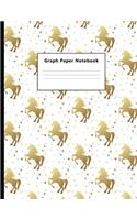 Graph Paper Notebook: Golden Unicorns Quad Ruled 5 X 5 (.20