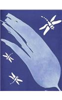 4 x 4 Graph Paper Notebook: Dragonflies with Blue Background