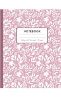 Composition Notebook: Cute Pink Flower Journal Notebook for Writing, Journaling, Note Taking - Perfect for Back to School - College Ruled Lined Paper - 7.44 in x 9.69 in 