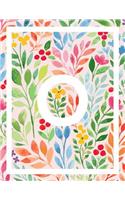 O: O Monogram Journal - Personalized Journal With Initial O - Pink Floral Notebook - 120 Pages Monogram Initial O Notebook - 8.5 x 11" Monogram F Noteb